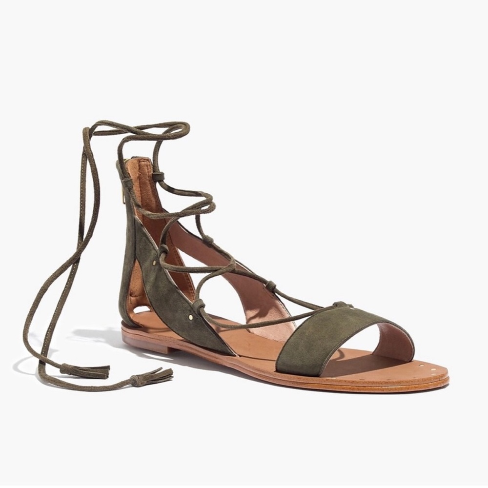 💙 Madewell Bridget Lace-up Ankle Wrap Sandals size 10
